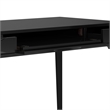 Pemberly Row SOLID HARDWOOD Mid Century Modern 60 inch Wide Desk in Black