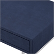 Pemberly Row Contemporary Faux Shagreen Console Table Navy/Chrome