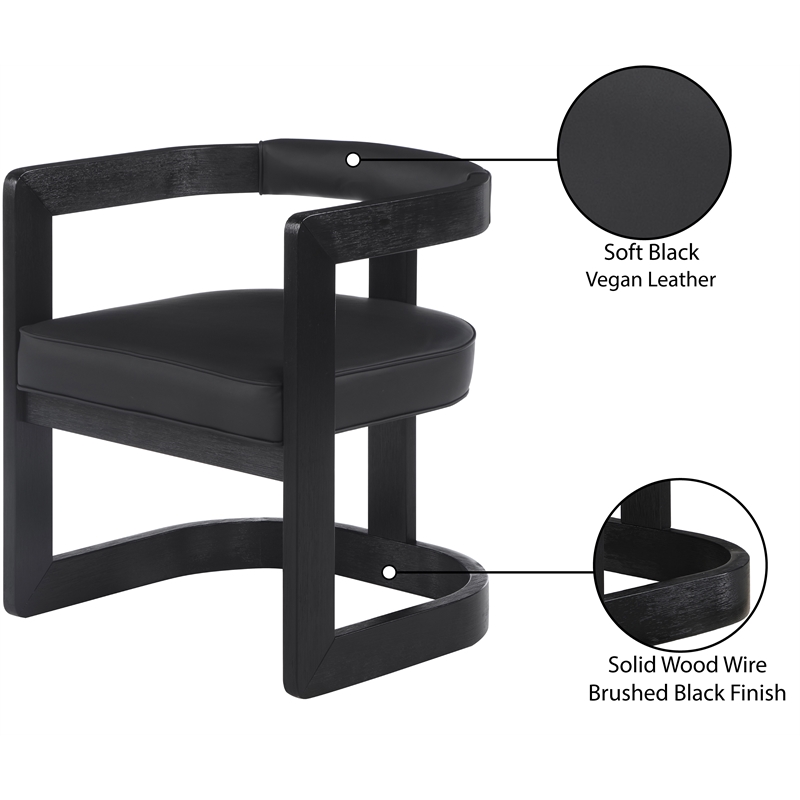 Pemberly Row Modern / Contemporary Black Finish Dining Chair