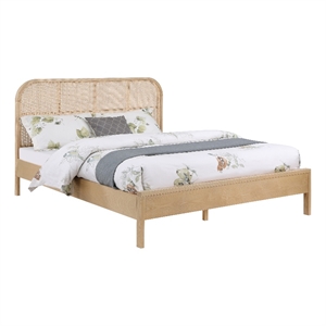 Pemberly Row Modern / Contemporary Solid Ash Wood Natural Queen Bed