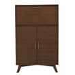 Pemberly Row Large Bar Cabinet with Drop Down Tray in Walnut