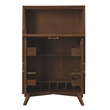 Pemberly Row Large Bar Cabinet with Drop Down Tray in Walnut