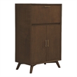 Pemberly Row Large Bar Cabinet with Drop Down Tray in Walnut