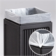 Pemberly Row Indoor/Outdoor Black Trash Cans w/ Recessed Panel Receptacles