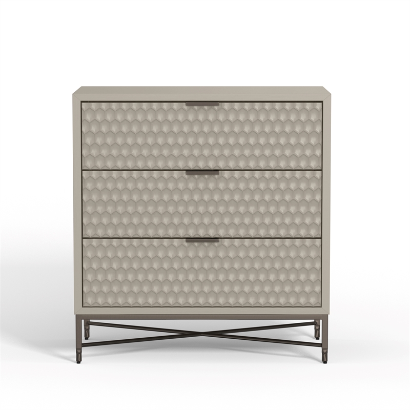 Pemberly Row Modern / Contemporary 3 Drawer Small Chest in Taupe