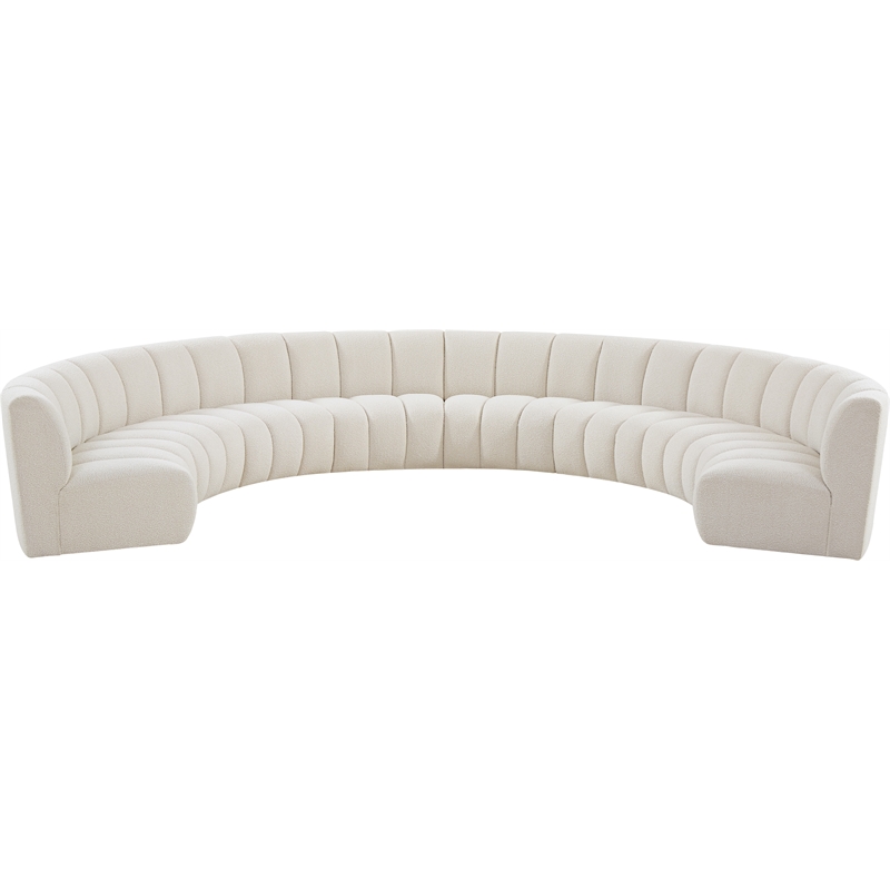 Pemberly Row Modern Cream Boucle Fabric 8pc. Modular Sectional