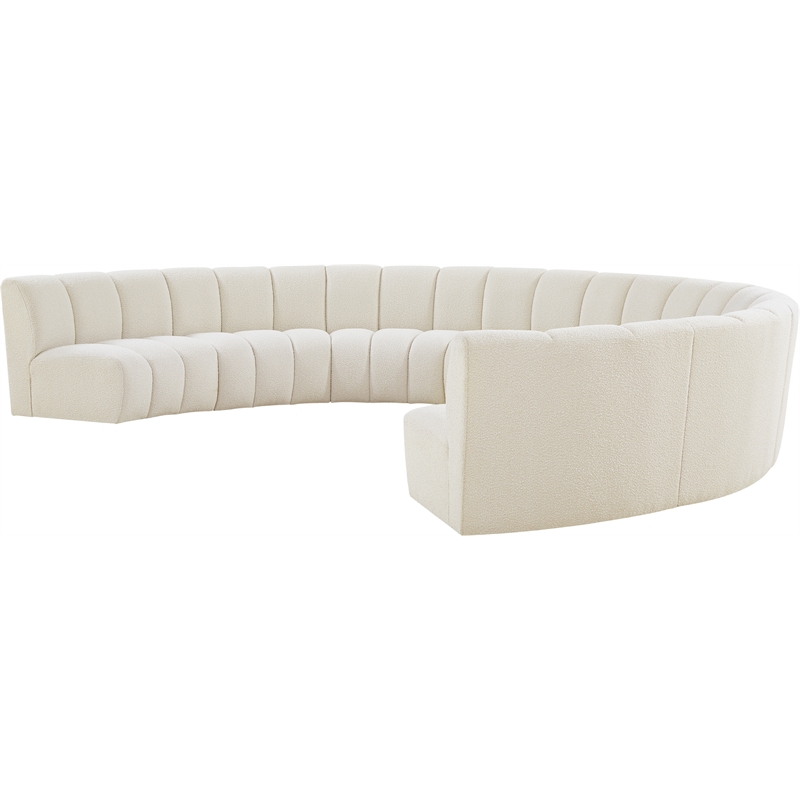 Pemberly Row Modern Cream Boucle Fabric 8pc. Modular Sectional