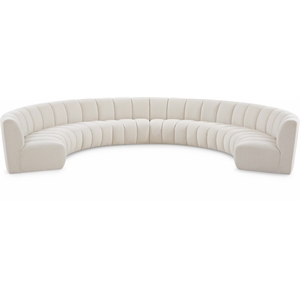 Pemberly Row Modern Cream Boucle Fabric 8pc. Modular Sectional