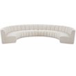 Pemberly Row Modern Cream Boucle Fabric 8pc. Modular Sectional