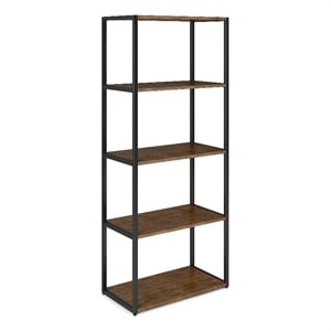 Pemberly Row SOLID ACACIA WOOD 30 inch Wide Bookcase - Rustic Natural Aged Brown