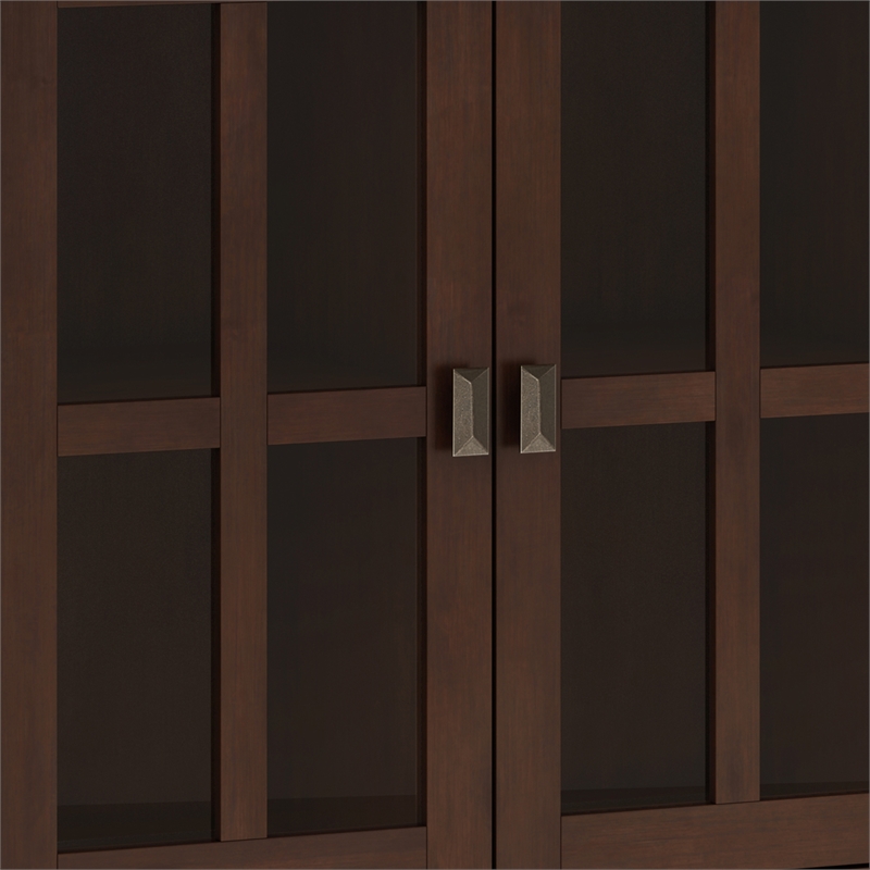 Pemberly Row SOLID WOOD 66 inch Wide Wide 4 Door Storage Cabinet in Russet Brown