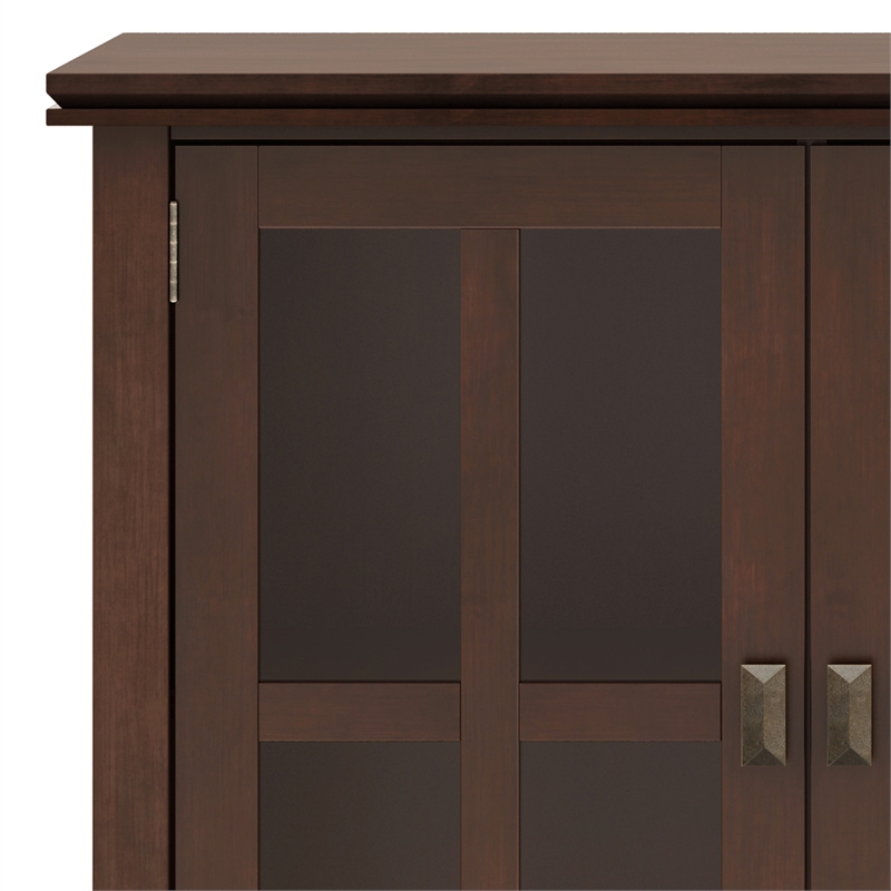 Pemberly Row SOLID WOOD 66 inch Wide Wide 4 Door Storage Cabinet in Russet Brown