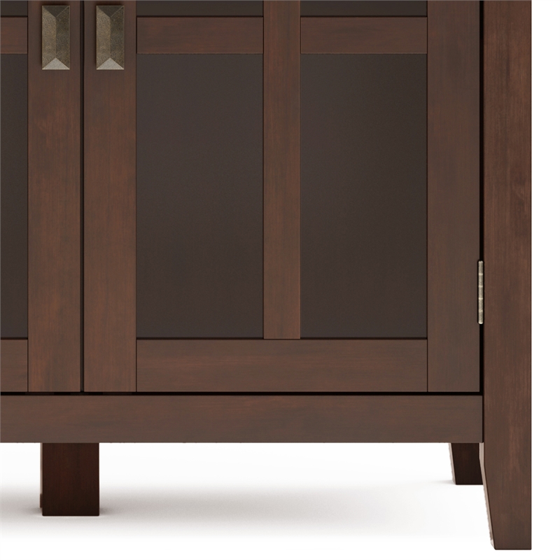 Pemberly Row SOLID WOOD 66 inch Wide Wide 4 Door Storage Cabinet in Russet Brown