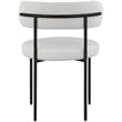 Pemberly Row Cream Vegan Leather and Boucle Fabric Dining Chair