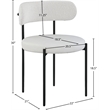 Pemberly Row Cream Vegan Leather and Boucle Fabric Dining Chair