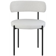 Pemberly Row Cream Vegan Leather and Boucle Fabric Dining Chair