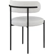 Pemberly Row Cream Vegan Leather and Boucle Fabric Dining Chair