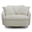Pemberly Row Fabric Upholstered Swivel Chair with 2 Toss Pillows - Sand