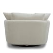 Pemberly Row Fabric Upholstered Swivel Chair with 2 Toss Pillows - Sand