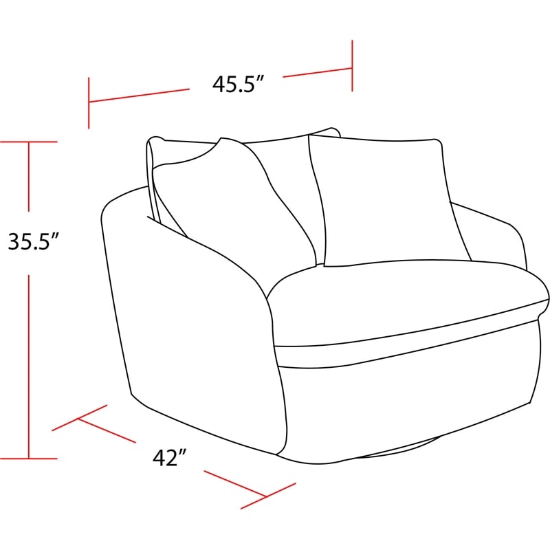Pemberly Row Fabric Upholstered Swivel Chair with 2 Toss Pillows - Sand
