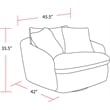 Pemberly Row Fabric Upholstered Swivel Chair with 2 Toss Pillows - Sand