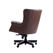 Pemberly Row Leather Swivel Desk Chair in Verona Brown Finish