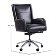 Pemberly Row Modern Leather Swivel Desk Chair in Verona Blackberry