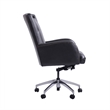 Pemberly Row Modern Leather Swivel Desk Chair in Verona Blackberry