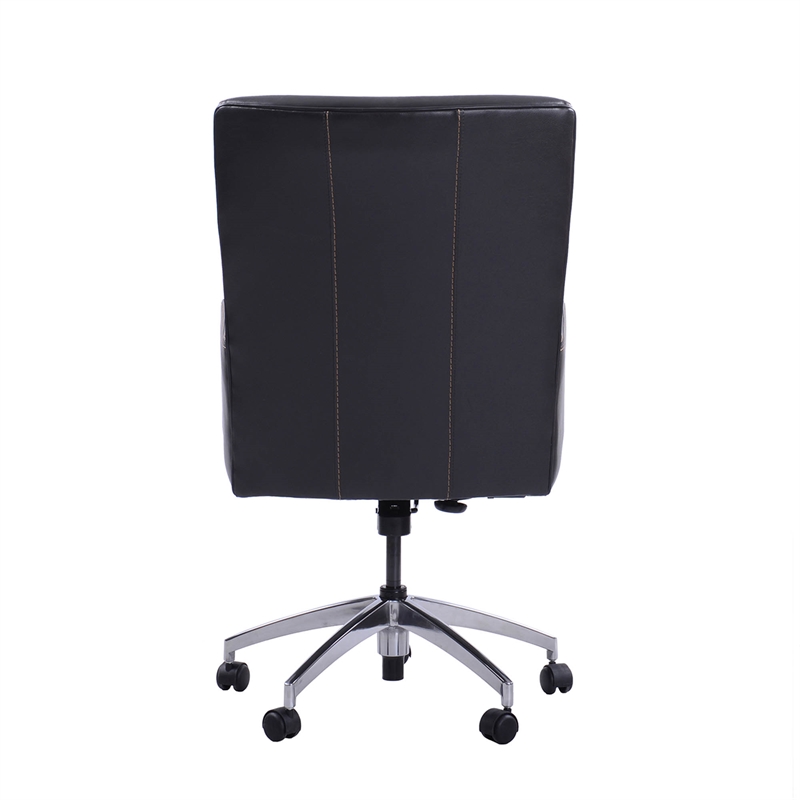 Pemberly Row Modern Leather Swivel Desk Chair in Verona Blackberry