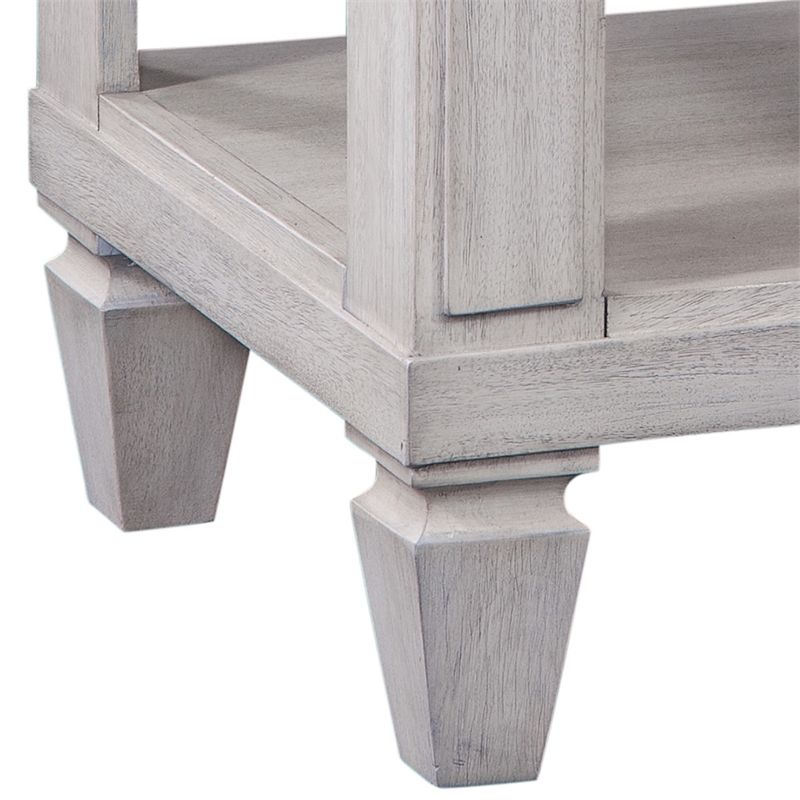 Pemberly Row Oyster White Wood 1-Drawer Storage Farmhouse Nightstand
