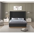 Pemberly Row Modern / Contemporary Black Boucle Fabric King Bed
