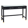 Pemberly Row Modern / Contemporary Charcoal Finish Rattan Desk