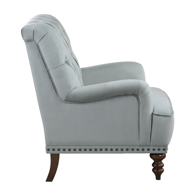 Pemberly Row Modern Fabric Upholstered Accent Chair in Gray Color