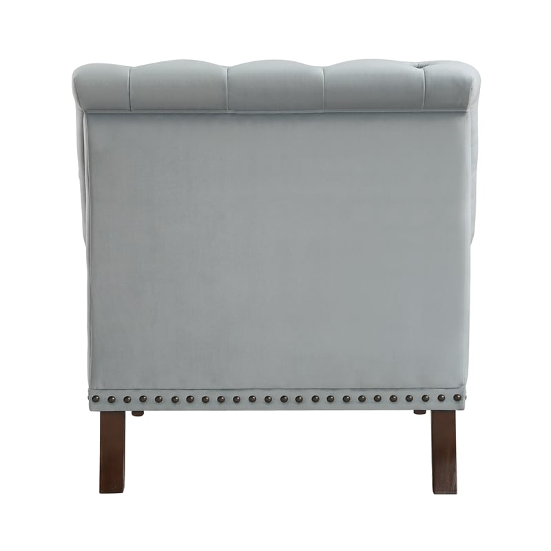 Pemberly Row Modern Fabric Upholstered Accent Chair in Gray Color