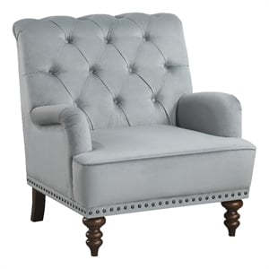 Pemberly Row Modern Fabric Upholstered Accent Chair in Gray Color