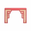 Pemberly Row Modern / Contemporary Coral Pink & Rattan Console Table