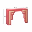 Pemberly Row Modern / Contemporary Coral Pink & Rattan Console Table