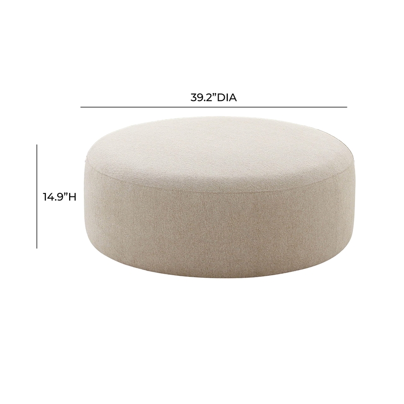 Pemberly Row Modern / Contemporary Beige Upholstered Ottoman