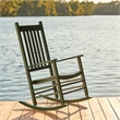 Pemberly Row Traditional Hardwood Indoor/Outdoor Patio Porch Rocker in Green