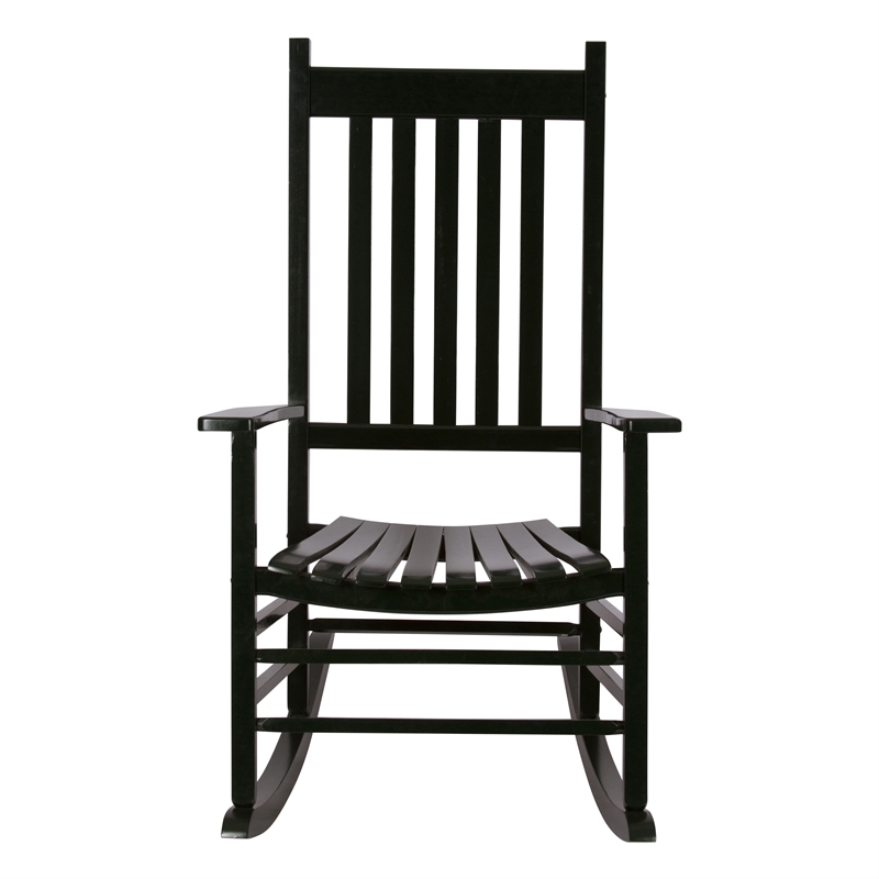 Pemberly Row Traditional Hardwood Indoor/Outdoor Patio Porch Rocker in Green