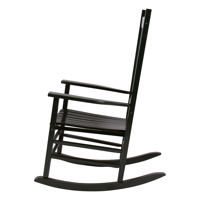 Pemberly Row Traditional Hardwood Indoor/Outdoor Patio Porch Rocker in Green