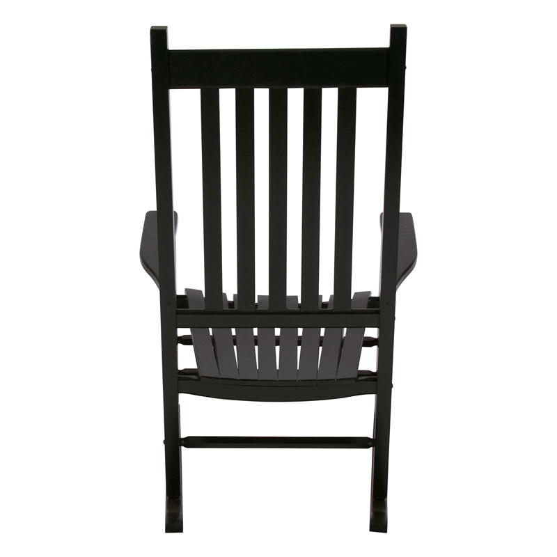 Pemberly Row Traditional Hardwood Indoor/Outdoor Patio Porch Rocker in Green