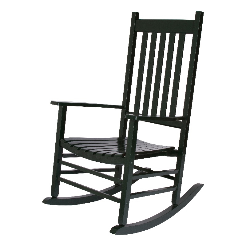 Pemberly Row Traditional Hardwood Indoor/Outdoor Patio Porch Rocker in Green