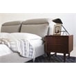 Pemberly Row Modern Wood and Fabric Queen Bed in Stone Finish