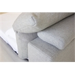 Pemberly Row Modern Wood and Fabric Queen Bed in Stone Finish