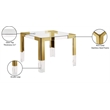 Pemberly Row Modern Gold Stainless Steel and Acrylic Dining Table