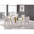 Pemberly Row Modern Gold Stainless Steel and Acrylic Dining Table