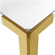 Pemberly Row Modern Gold Stainless Steel and Acrylic Dining Table