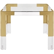 Pemberly Row Modern Gold Stainless Steel and Acrylic Dining Table