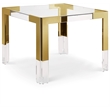 Pemberly Row Modern Gold Stainless Steel and Acrylic Dining Table